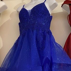 Royal blue tulle rhinestone/glitter dress